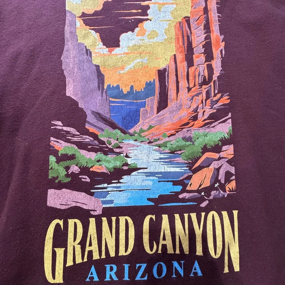 Vintage State of Mind Maroon Grand Canyon Crewneck Sweater - Picture 3 of 6